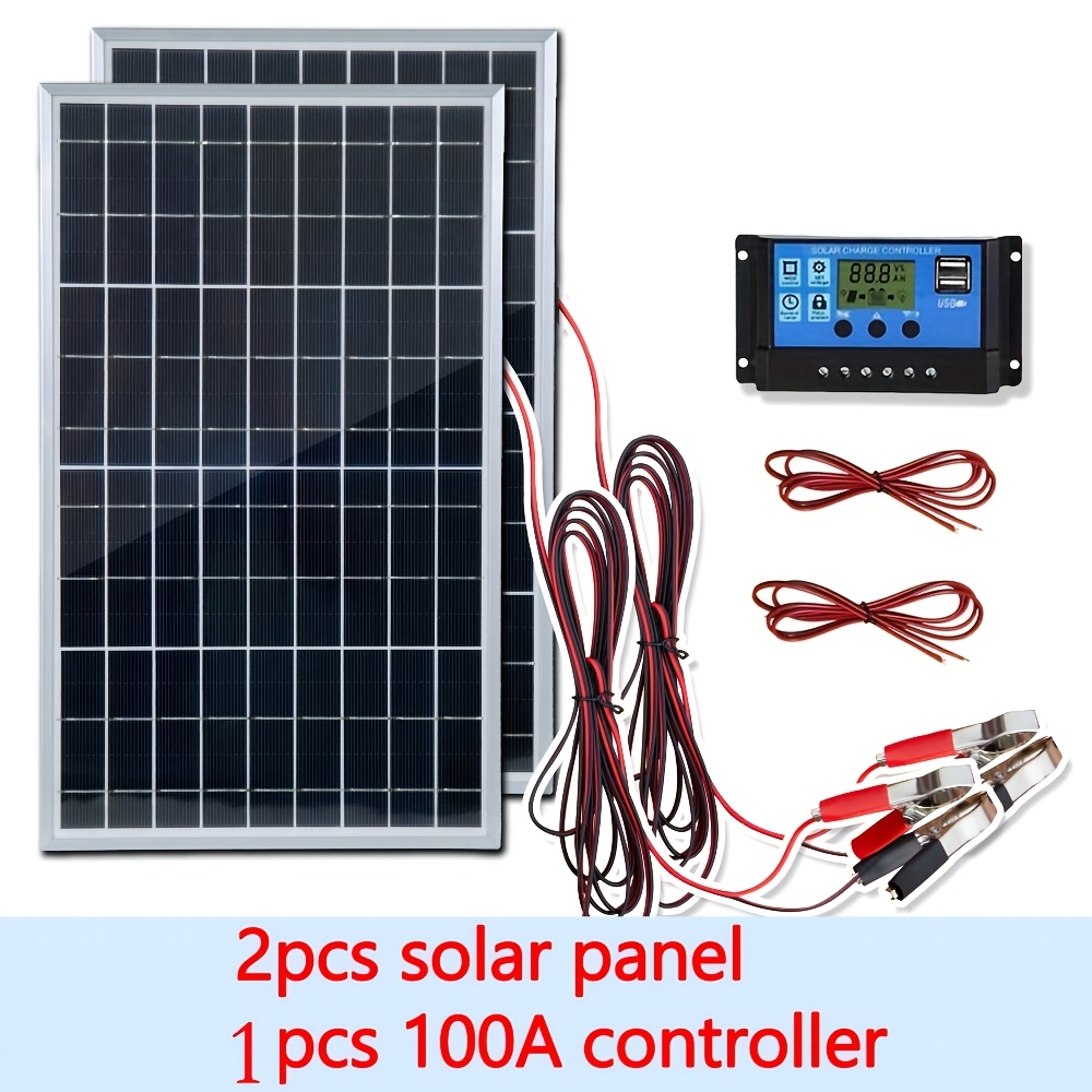 Solar Panel Monocrystalline - 12V Solar Panel Kit 1pc/2pcs With