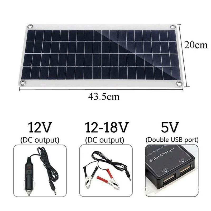 Solar Panel Kit 30W 12V Dual U - đánh giá và giá Solar Panel Monocrystalline