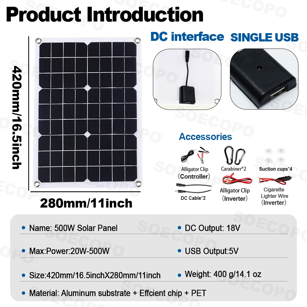 10000W Solar Generator Kit 500 - đánh giá và giá Solar Panel Monocrystalline